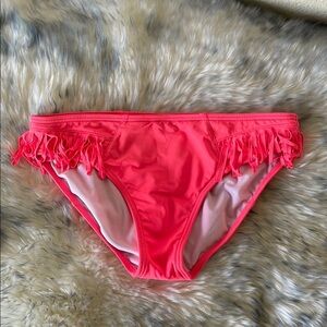 Billabong Coral Pink Fringe Bikini Bottoms Size 14 Swimwear Surf Beach Pool